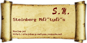 Steinberg Mátyás névjegykártya